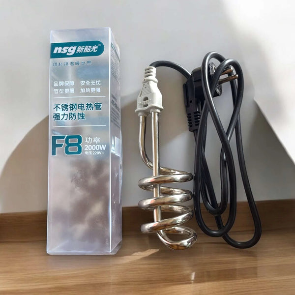 NSG F8 Stainless Steel Immersion Water Heater Rod | 2000W High-Power Electric Heating Coil | Fast & Safe Water Heating | 220V